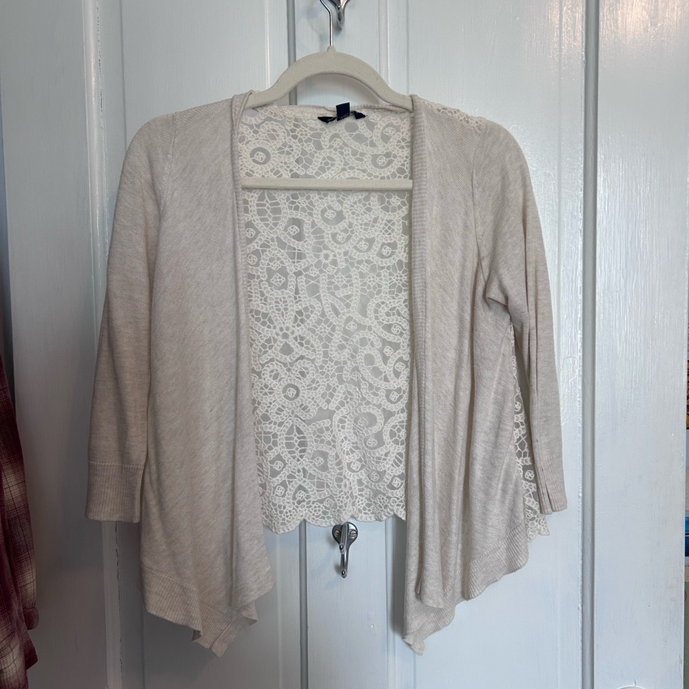 lace back cardigan